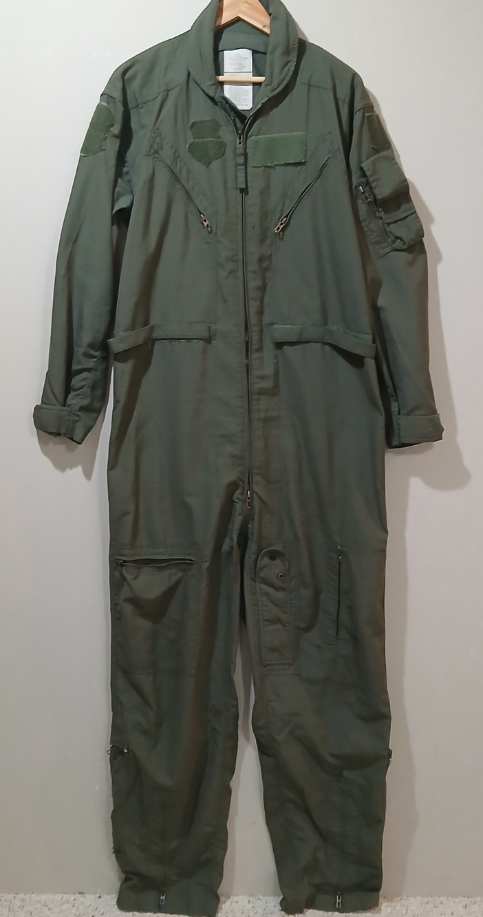 Barrier Wear CWU-27/P Flight Suit Mens 44L Sage Green Aramid Fire Resistant USGI
